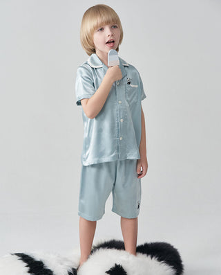 Aimer Kids Boys Silk Short-Sleeve Top