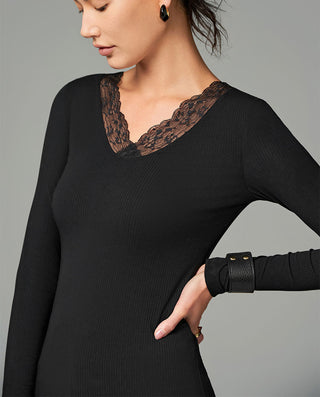 Aimer Long-Sleeve V-neck Thermal Underwear Top