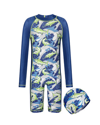 Aimer Kids Cool Swimsuit with Fish Print