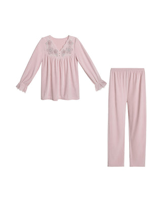 Aimer Soft Pajama Set In Lace Detail