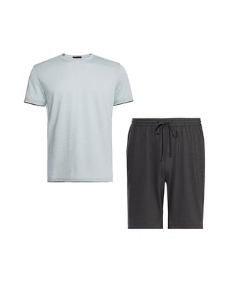 Aimer Men Lyocell Breathable Top & Shorts Set