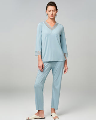 Aimer Modal Pajama Set in Lace Detail