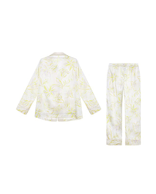 Aimer Long Sleeve Silk Pajamas Set