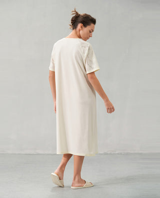 Aimer Short-Sleeve Nightgown with Seaweed Fiber