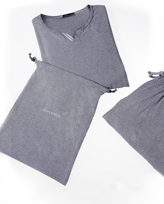 Aimer Men Classic Grey Pajamas Set