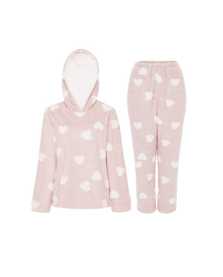 IMIS Heart Long-Sleeve Hooded Pajama Set