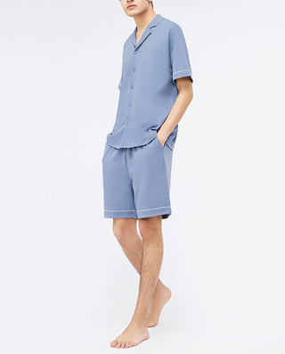 HUXI MEN Cool Feeling Cotton Short- Sleeve Pajama Set