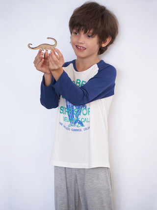 Aimer Kids Modal Long-sleeved Homewear Set For Boys