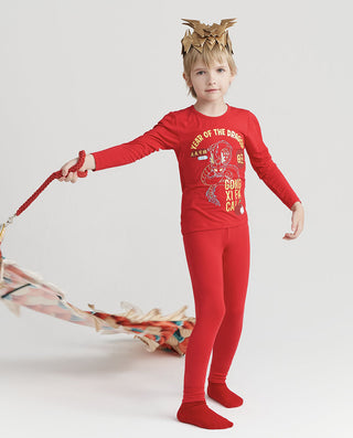 Aimer Kids Red Thermal Underwear Set
