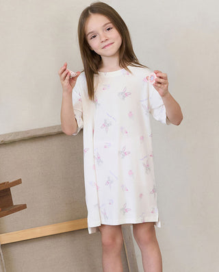 Aimer Kids Milk Short-sleeved Nightdress For Girls