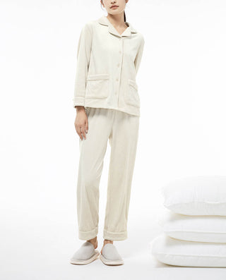 HUXI Long Sleeve Lapel Pajama Set