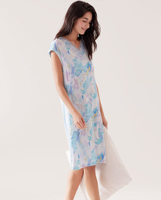Aimer Print Silk Nightgown