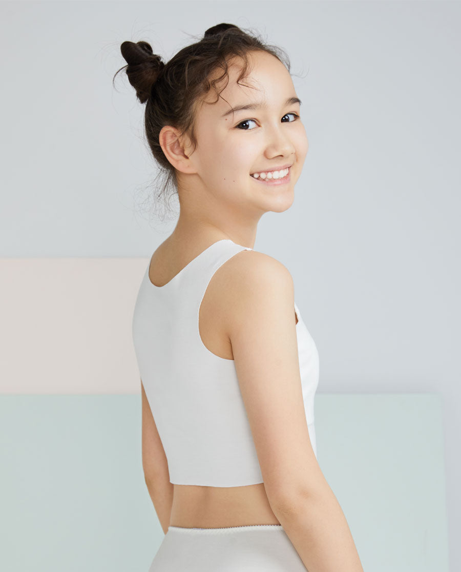 Aimer children's genuine underwear cotton development girl no support one  stage short vest bra AJ1150751