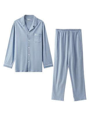 Aimer Round Collar Long-sleeved Pajama Set