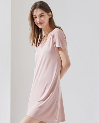 HUXI V-neck Lace-Trimmed Nightgown