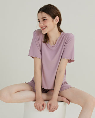 HUXI Soft Short-Sleeve Pajama Set