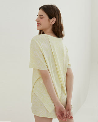 HUXI Soft Short-Sleeve Print Pajama Set