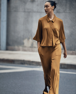 Aimer CHUANG Wide-leg Trousers With Side Slits