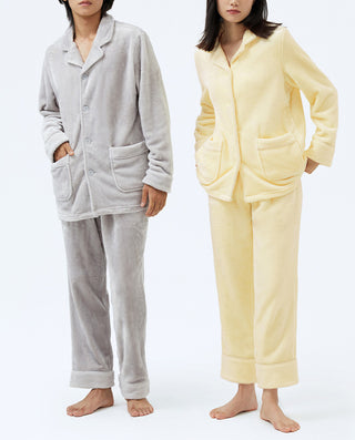 HUXI Men Long Sleeve Pajamas Set