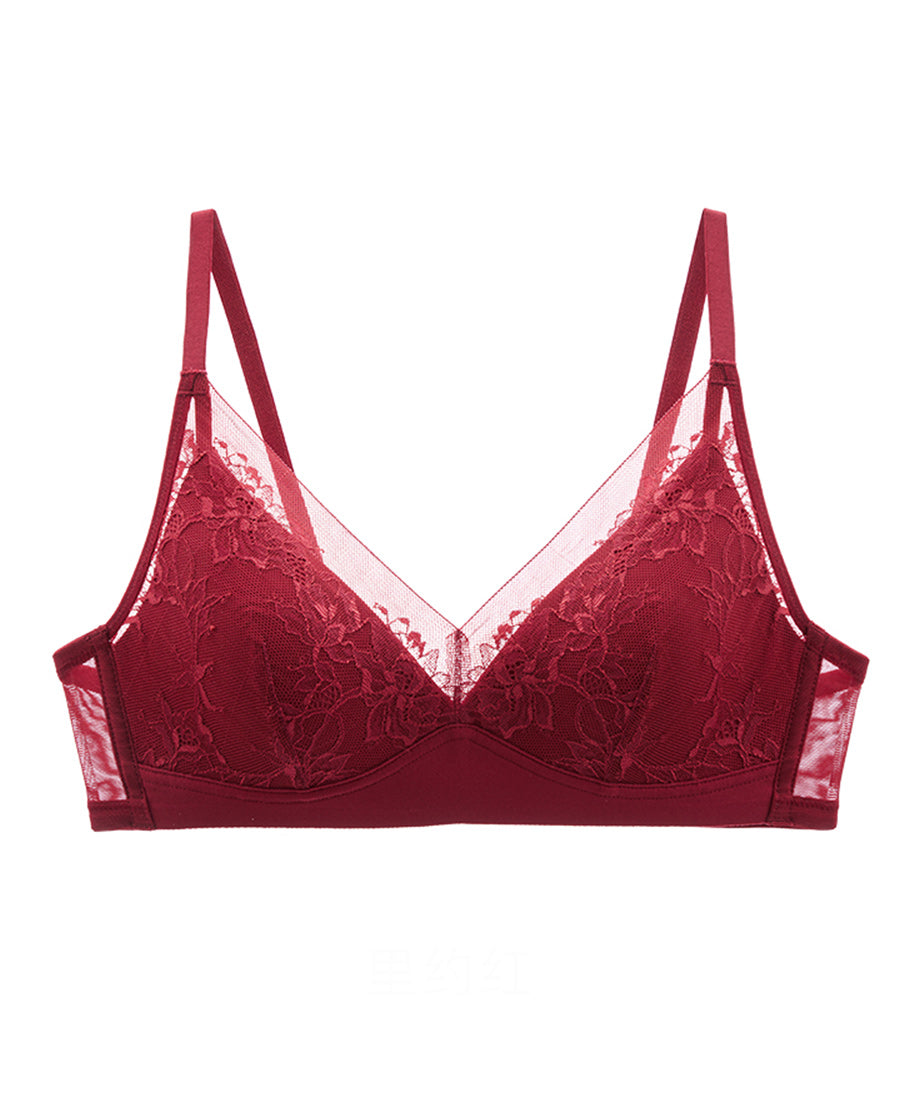 HUXI Lightly Lined Wireless Lace Bra – Aimer