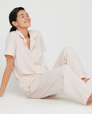 Aimer Short-Sleeve Classic Pajamas Set