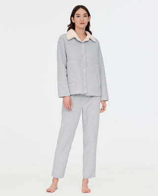 Aimer Long-Sleeve Velvet Pajamas Set
