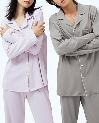HUXI Men Long Sleeve Cotton Pajama Set