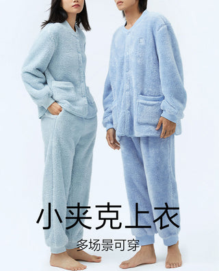 HUXI Men Long Sleeve Pajamas Set