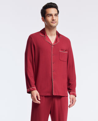 Aimer Men Long Sleeve Pajamas Shirt