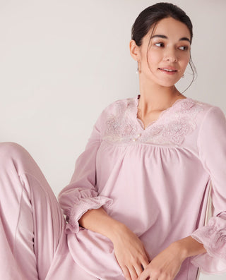 Aimer Soft Pajama Set in Lace Detail