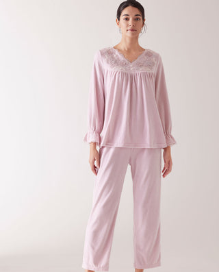 Aimer Soft Pajama Set in Lace Detail