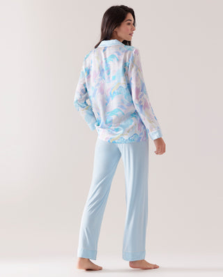 Aimer Silk Long Sleeve Pajamas Set